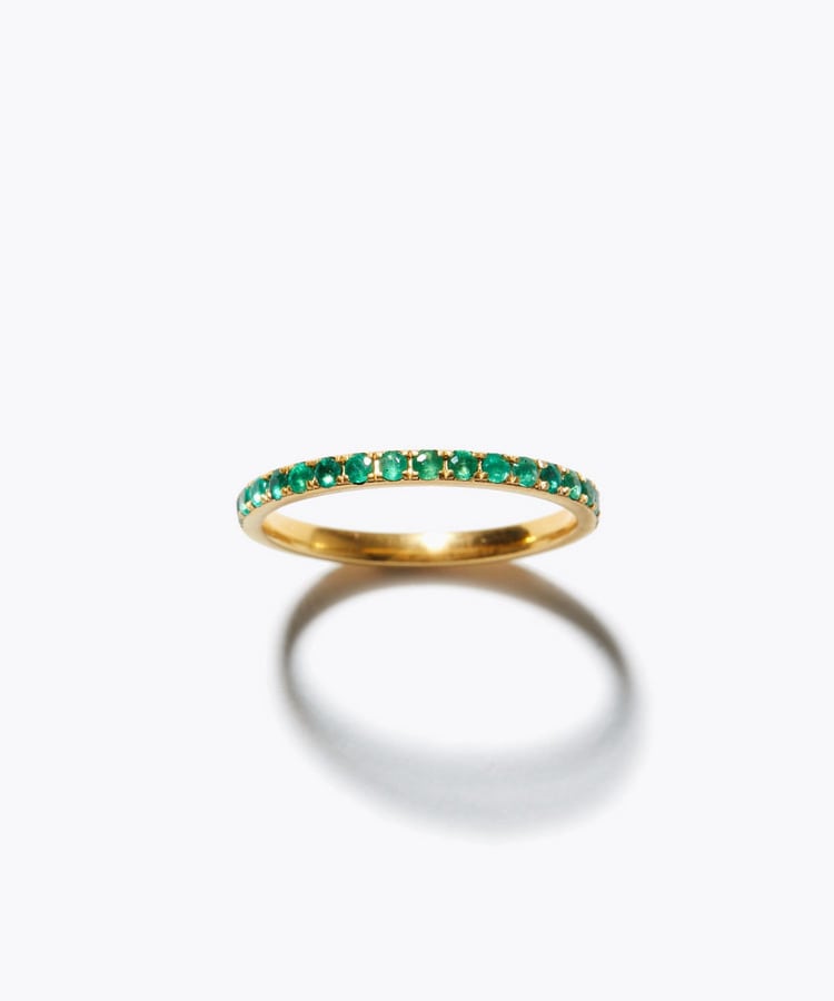 [ancient] emerald half eternity ring