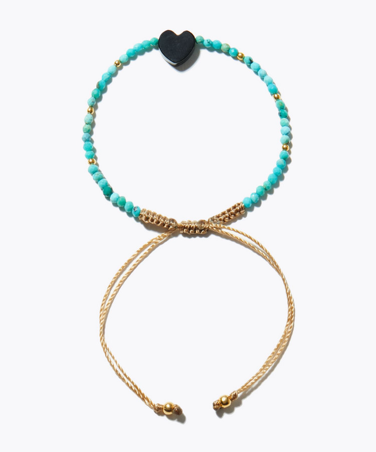 [I am donation] turquoise heart onyx bracelet bracelet