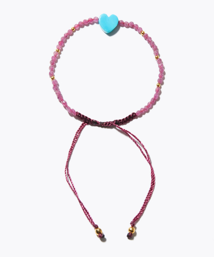 [I am donation] ruby heart turquoise bracelet bracelet