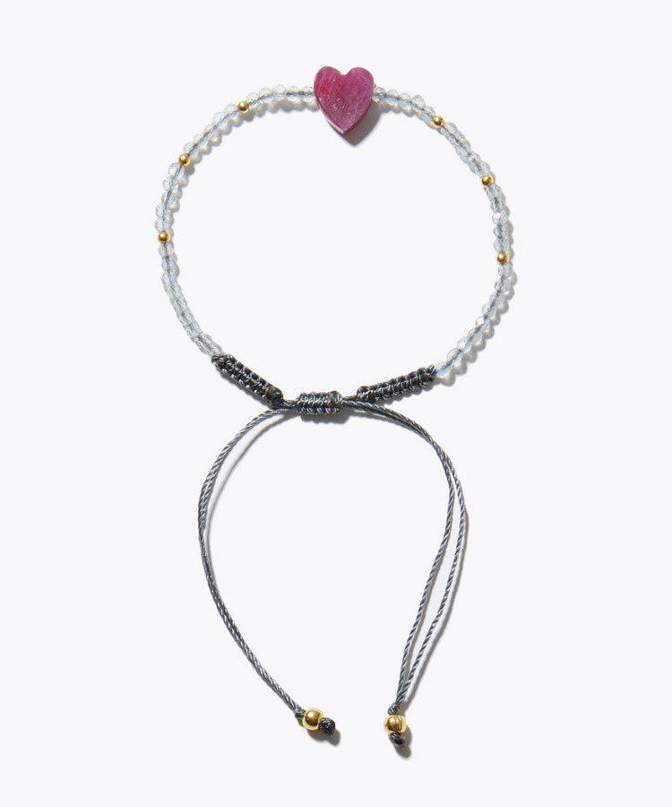 [I am donation] labradorite heart ruby bracelet bracelet