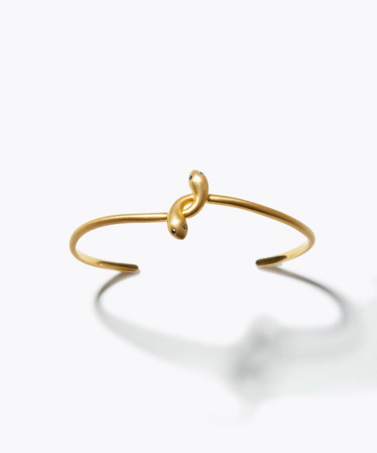 [ancient] viper diamond blue sapphire twin bangle