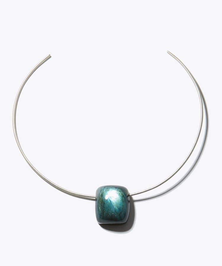 [ancient] chunky labradorite silver choker