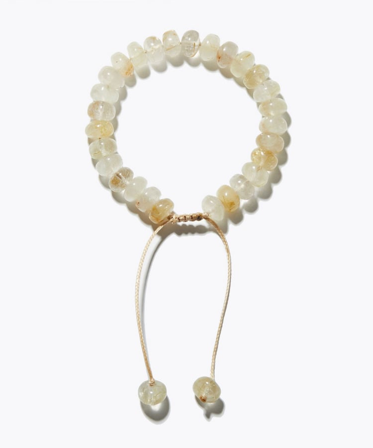 [amulette] 「For money and a glittering fortune」 gold rutilated quartz thread bracelet