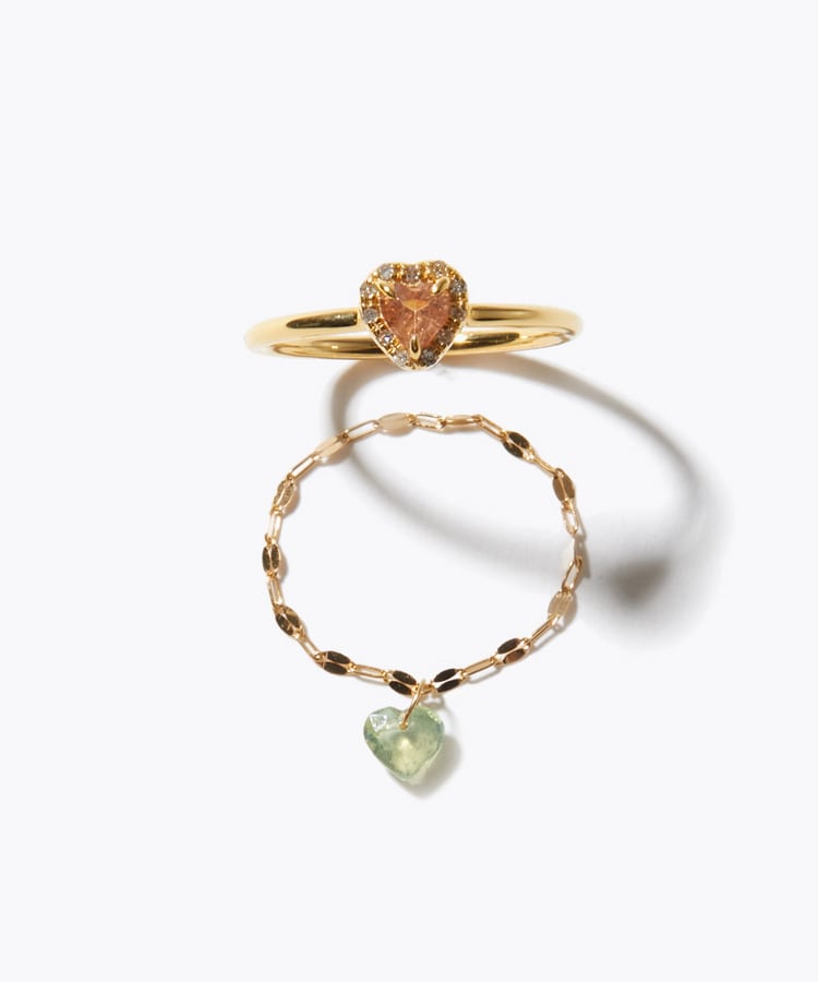 [elafonisi] 【2026 Winter Limited】 One of a kind K18 chain + multi sapphire pave diamond ring