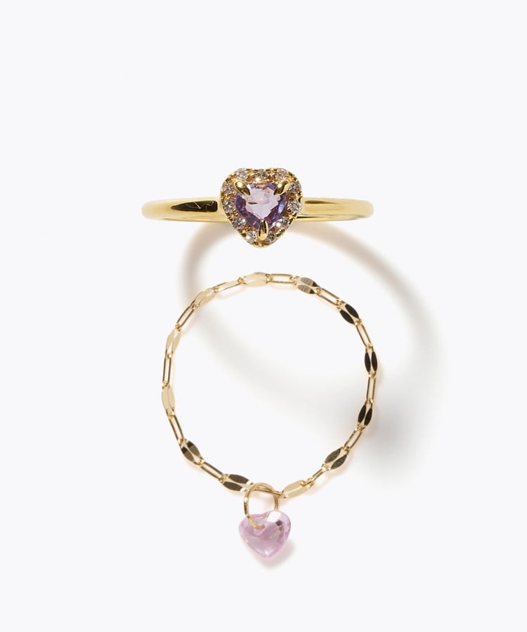[elafonisi] 【2026 Winter Limited】 One of a kind K18 chain + multi sapphire pave diamond ring