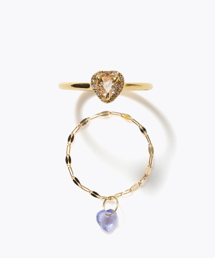 [elafonisi] 【2026 Winter Limited】 One of a kind K18 chain + multi sapphire pave diamond ring