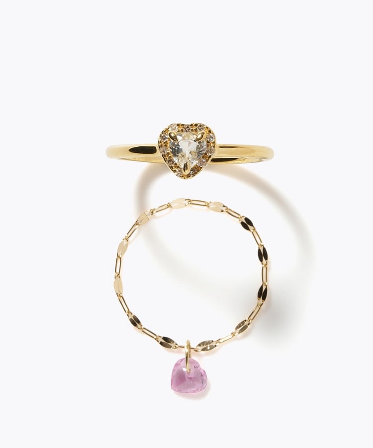 [elafonisi] 【2026 Winter Limited】 One of a kind K18 chain + multi sapphire pave diamond ring