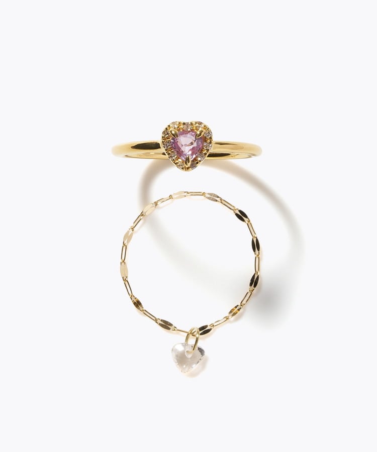 [elafonisi] 【2026 Winter Limited】 One of a kind K18 chain + multi sapphire pave diamond ring