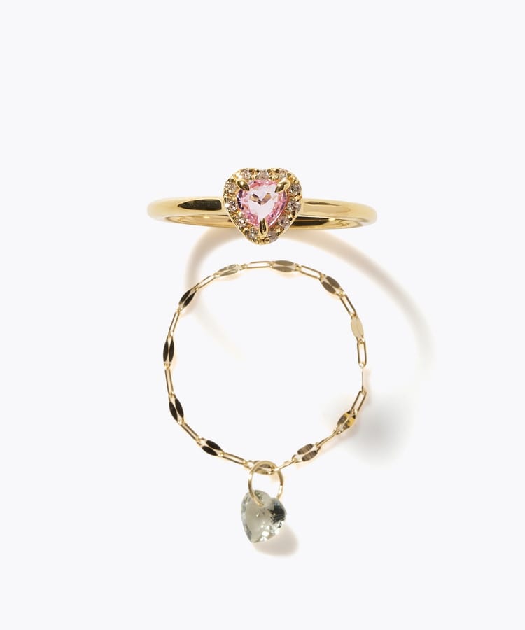 [elafonisi] 【2026 Winter Limited】 One of a kind K18 chain + multi sapphire pave diamond ring