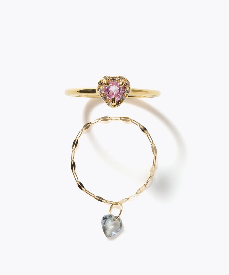 [elafonisi] 【2026 Winter Limited】 One of a kind K18 chain + multi sapphire pave diamond ring