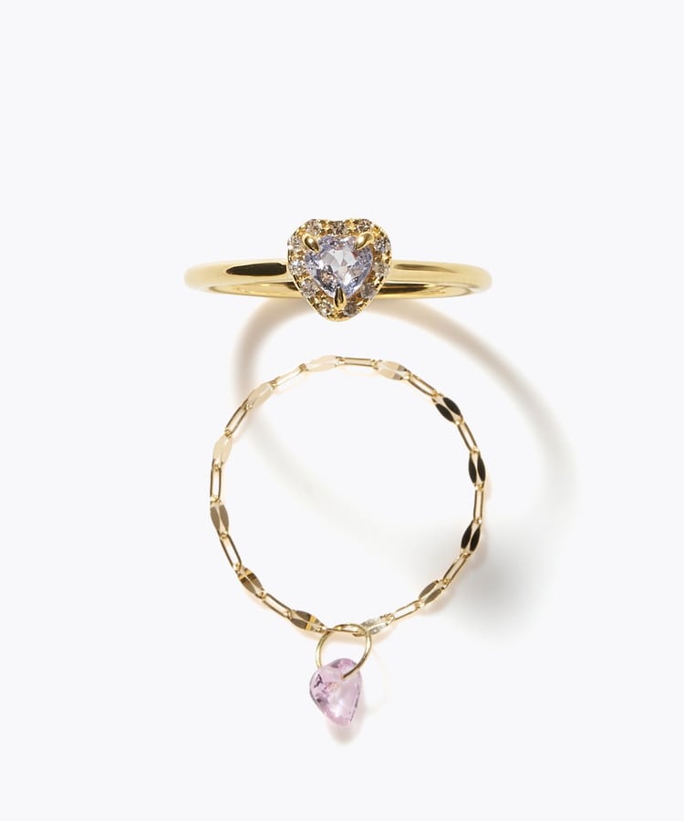 [elafonisi] 【2026 Winter Limited】 One of a kind K18 chain + multi sapphire pave diamond ring