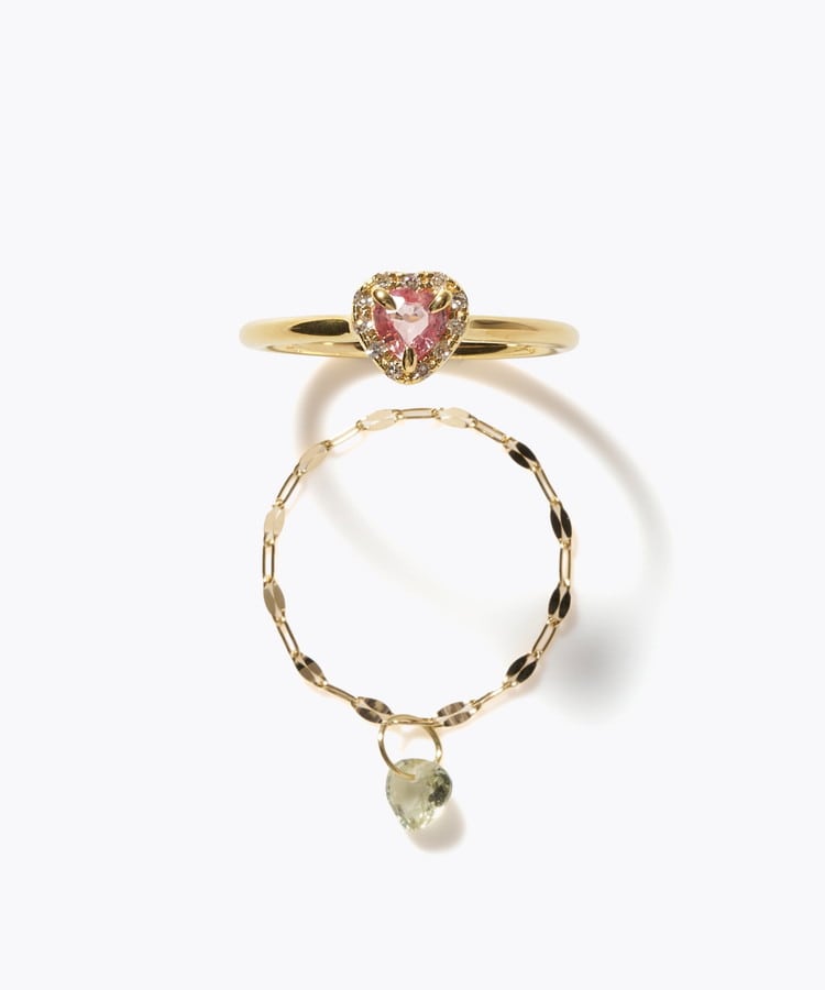 [elafonisi] 【2026 Winter Limited】 One of a kind K18 chain + multi sapphire pave diamond ring