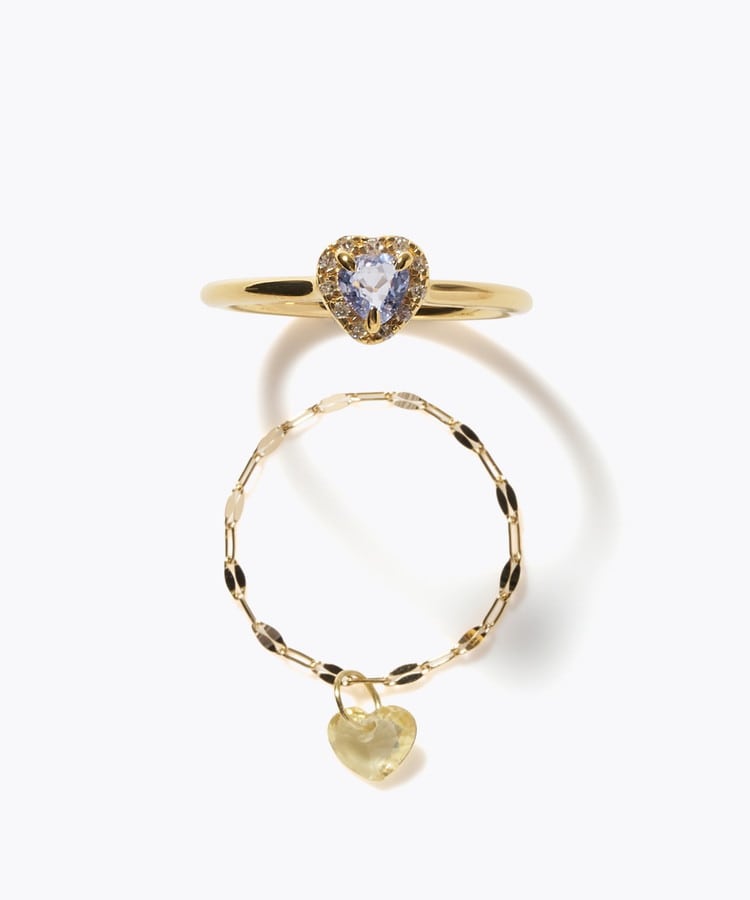 [elafonisi] 【2026 Winter Limited】 One of a kind K18 chain + multi sapphire pave diamond ring