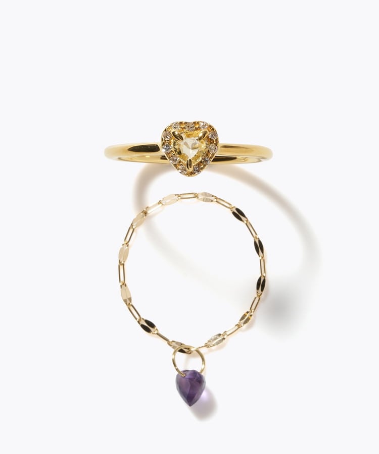 [elafonisi] 【2026 Winter Limited】 One of a kind K18 chain + multi sapphire pave diamond ring