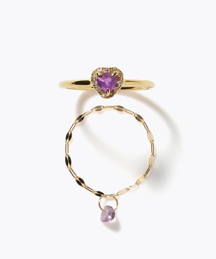 [elafonisi] 【2026 Winter Limited】 One of a kind K18 chain + multi sapphire pave diamond ring