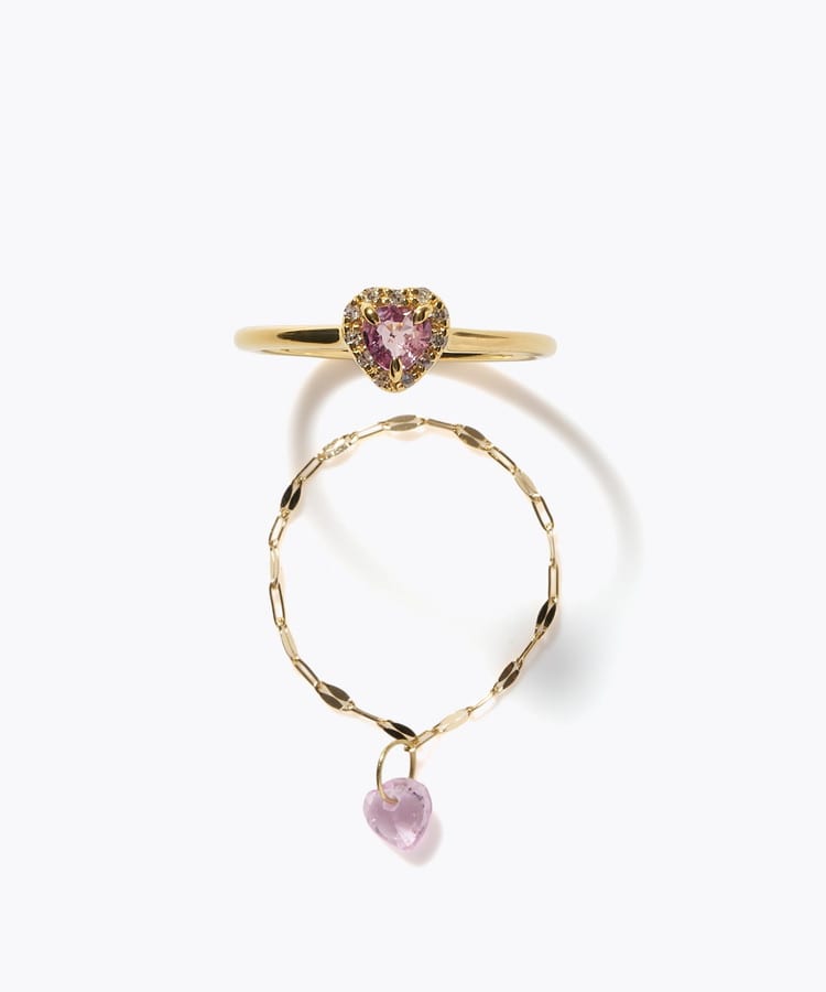 [elafonisi] 【2026 Winter Limited】 One of a kind K18 chain + multi sapphire pave diamond ring