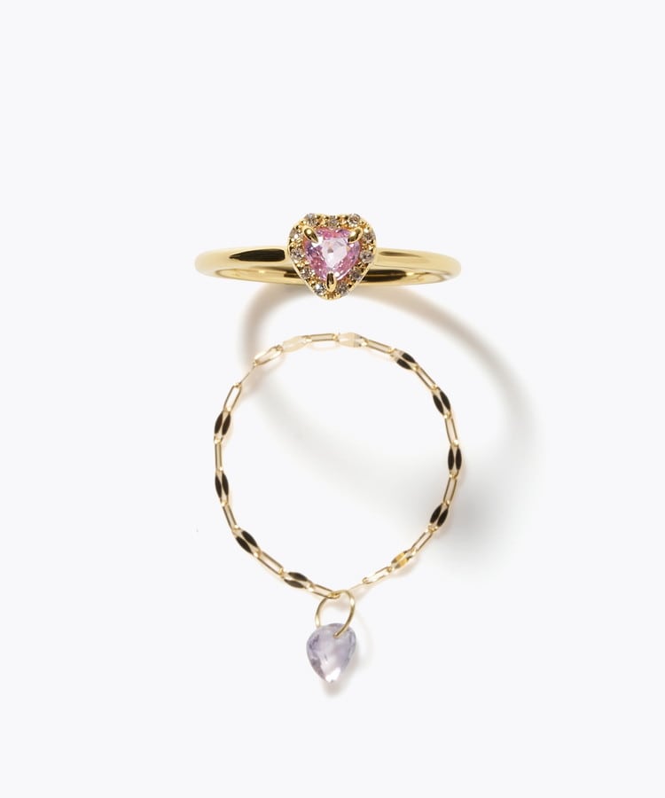 [elafonisi] 【2026 Winter Limited】 One of a kind K18 chain + multi sapphire pave diamond ring