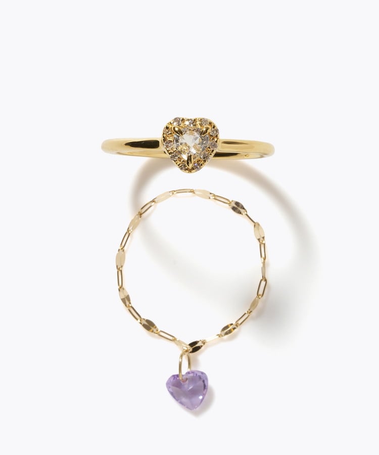 [elafonisi] 【2026 Winter Limited】 One of a kind K18 chain + multi sapphire pave diamond ring