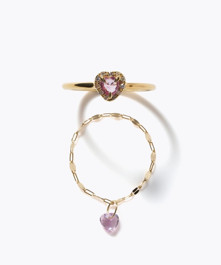 [elafonisi] 【2026 Winter Limited】 One of a kind K18 chain + multi sapphire pave diamond ring
