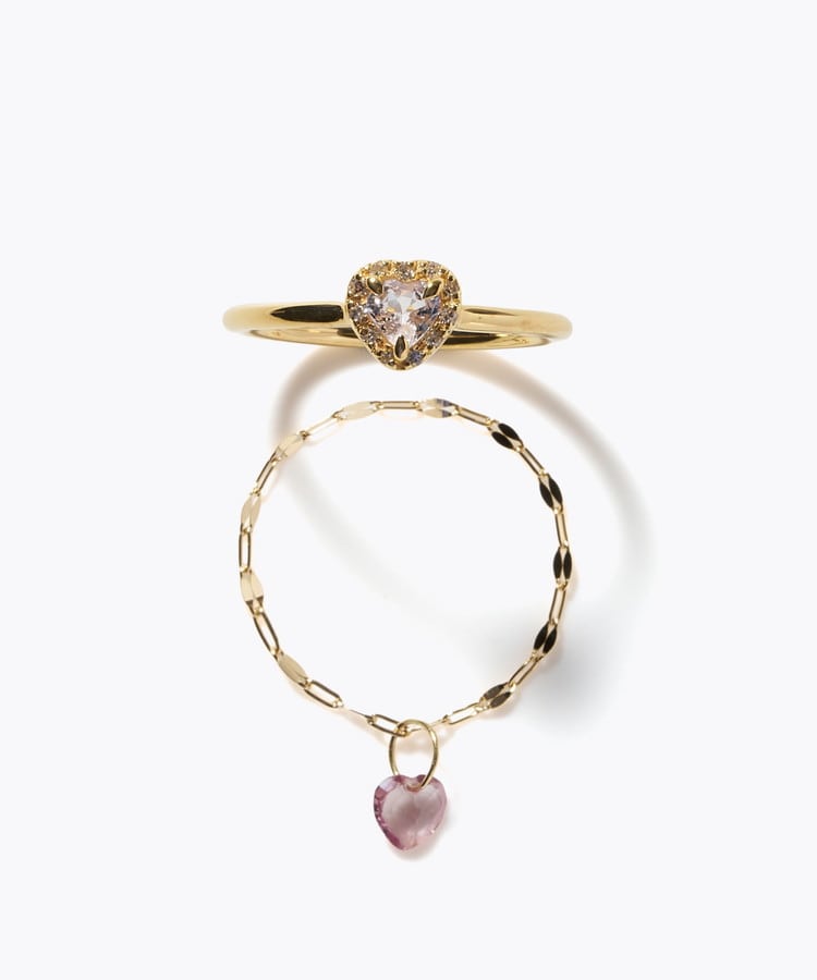 [elafonisi] 【2026 Winter Limited】 One of a kind K18 chain + multi sapphire pave diamond ring