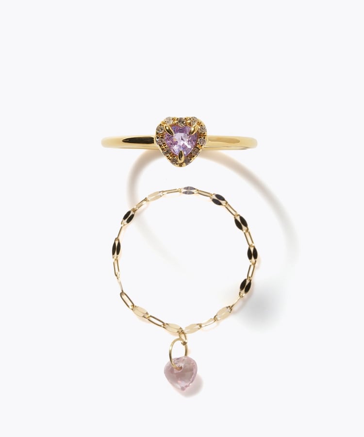 [elafonisi] 【2026 Winter Limited】 One of a kind K18 chain + multi sapphire pave diamond ring