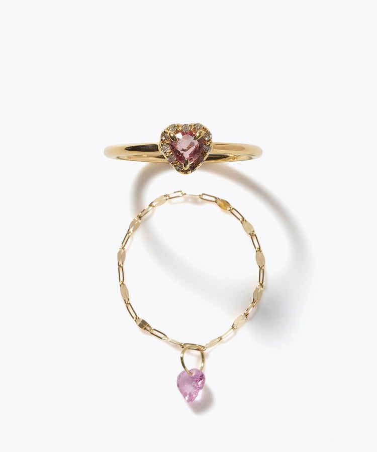 [elafonisi] 【2026 Winter Limited】 One of a kind K18 chain + multi sapphire pave diamond ring