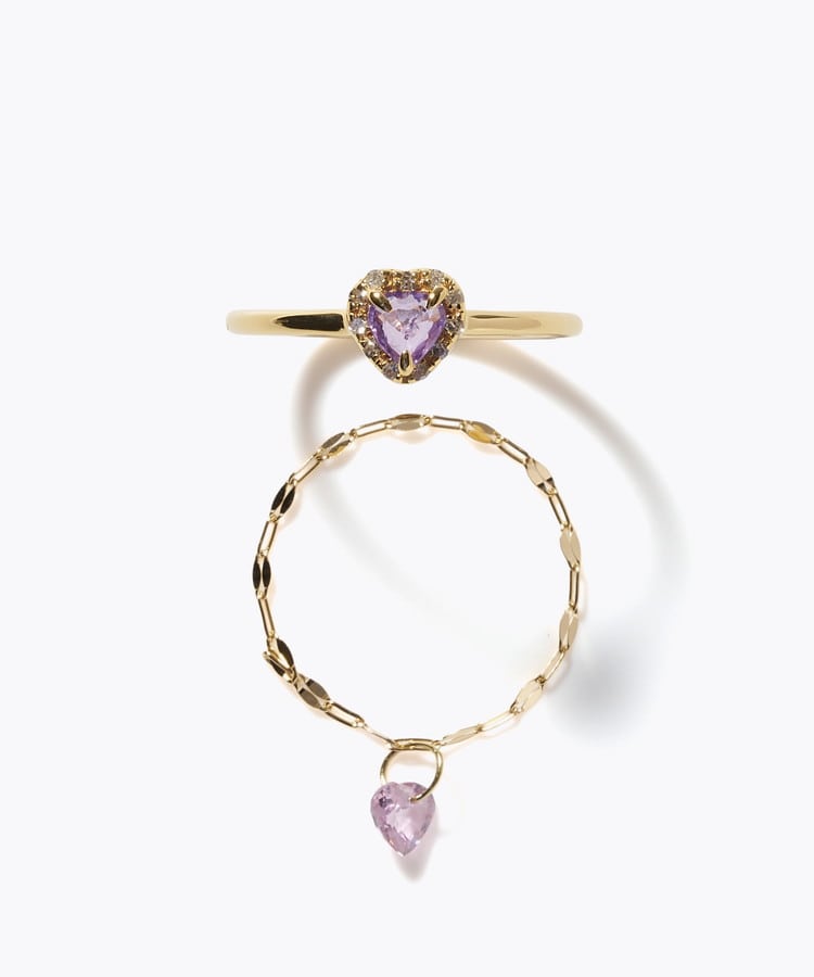 [elafonisi] 【2026 Winter Limited】 One of a kind K18 chain + multi sapphire pave diamond ring