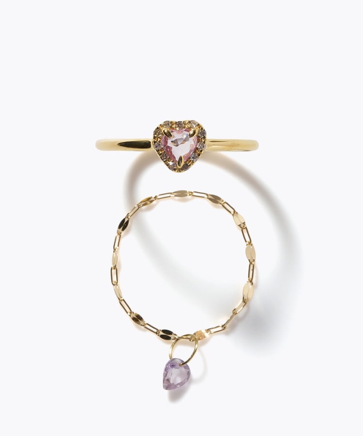 [elafonisi] 【2026 Winter Limited】 One of a kind K18 chain + multi sapphire pave diamond ring