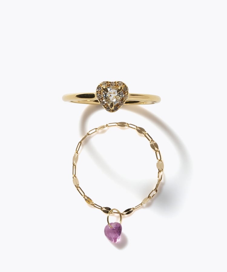 [elafonisi] 【2026 Winter Limited】 One of a kind K18 chain + multi sapphire pave diamond ring