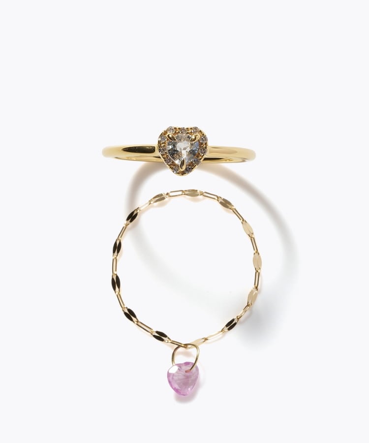 [elafonisi] 【2026 Winter Limited】 One of a kind K18 chain + multi sapphire pave diamond ring