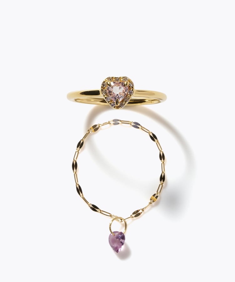 [elafonisi] 【2026 Winter Limited】 One of a kind K18 chain + multi sapphire pave diamond ring
