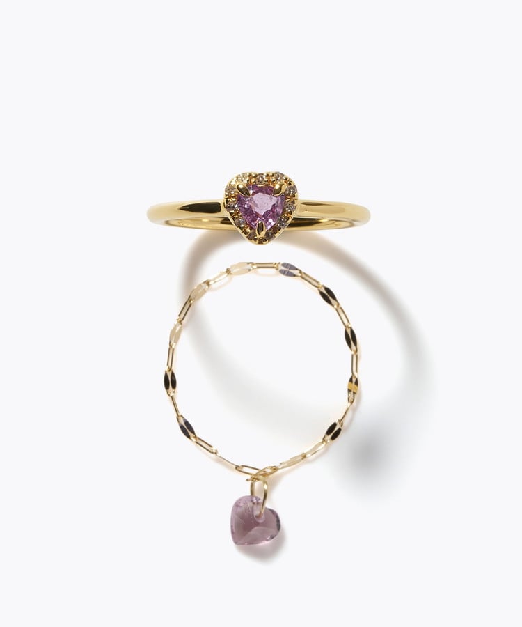[elafonisi] 【2026 Winter Limited】 One of a kind K18 chain + multi sapphire pave diamond ring