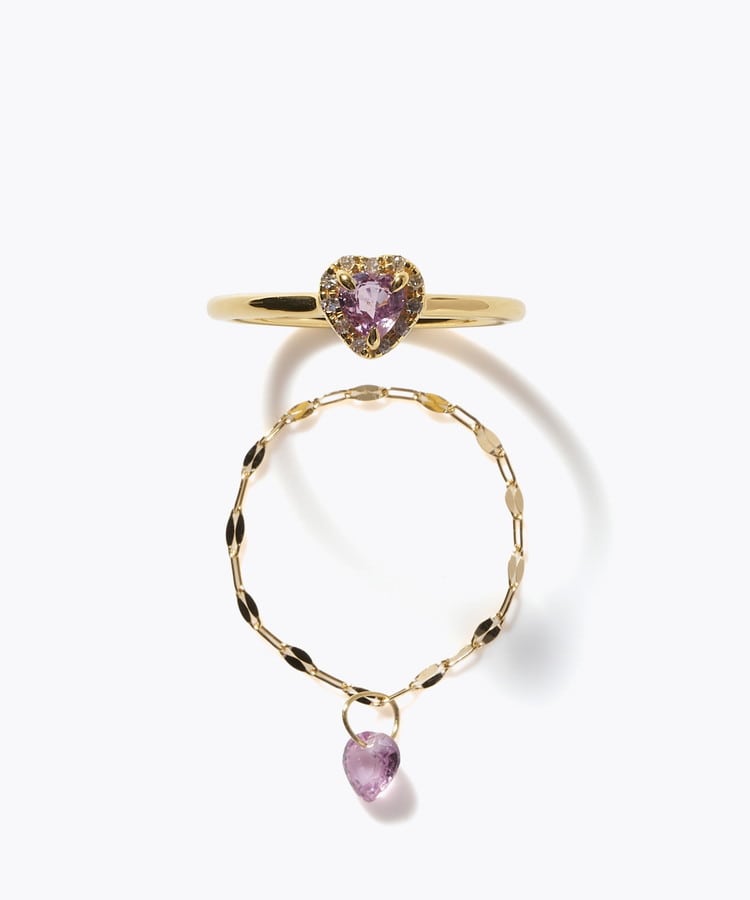 [elafonisi] 【2026 Winter Limited】 One of a kind K18 chain + multi sapphire pave diamond ring