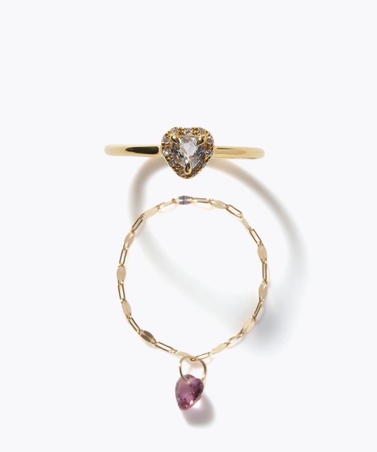 [elafonisi] 【2026 Winter Limited】 One of a kind K18 chain + multi sapphire pave diamond ring