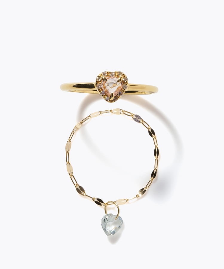 [elafonisi] 【2026 Winter Limited】 One of a kind K18 chain + multi sapphire pave diamond ring