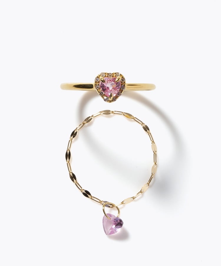 [elafonisi] 【2026 Winter Limited】 One of a kind K18 chain + multi sapphire pave diamond ring