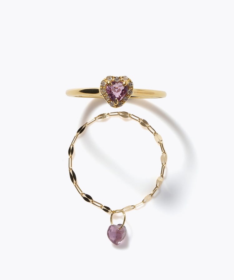 [elafonisi] 【2026 Winter Limited】 One of a kind K18 chain + multi sapphire pave diamond ring