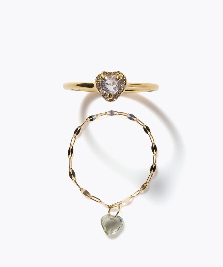 [elafonisi] 【2026 Winter Limited】 One of a kind K18 chain + multi sapphire pave diamond ring