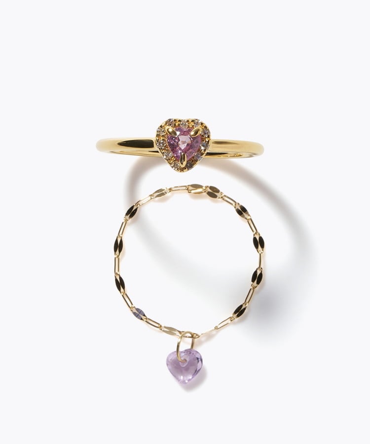 [elafonisi] 【2026 Winter Limited】 One of a kind K18 chain + multi sapphire pave diamond ring