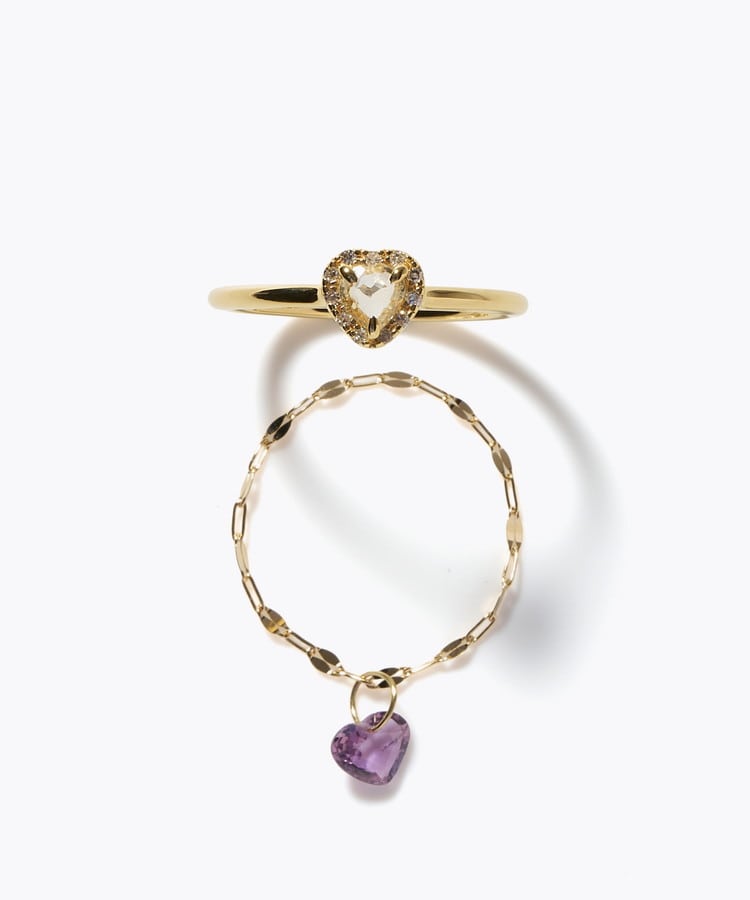[elafonisi] 【2026 Winter Limited】 One of a kind K18 chain + multi sapphire pave diamond ring