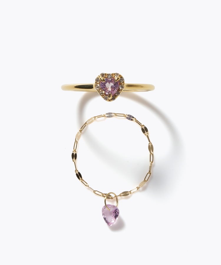 [elafonisi] 【2026 Winter Limited】 One of a kind K18 chain + multi sapphire pave diamond ring