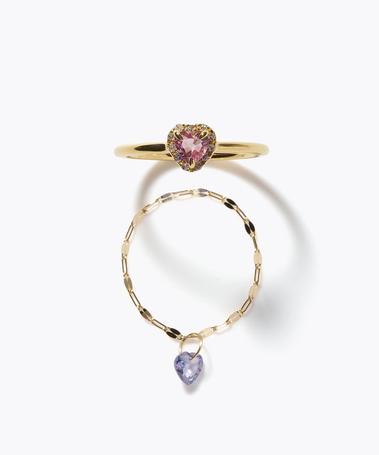 [elafonisi] 【2026 Winter Limited】 One of a kind K18 chain + multi sapphire pave diamond ring