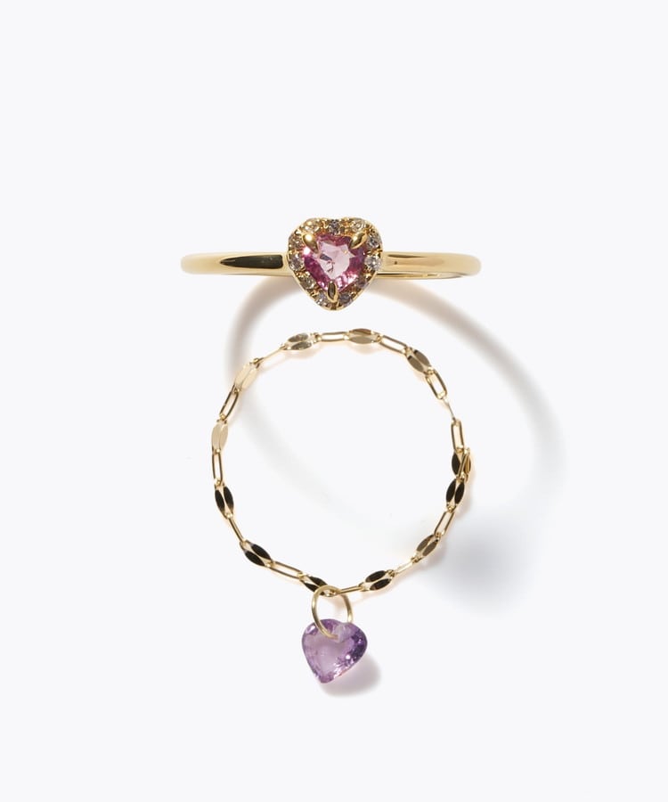 [elafonisi] 【2026 Winter Limited】 One of a kind K18 chain + multi sapphire pave diamond ring