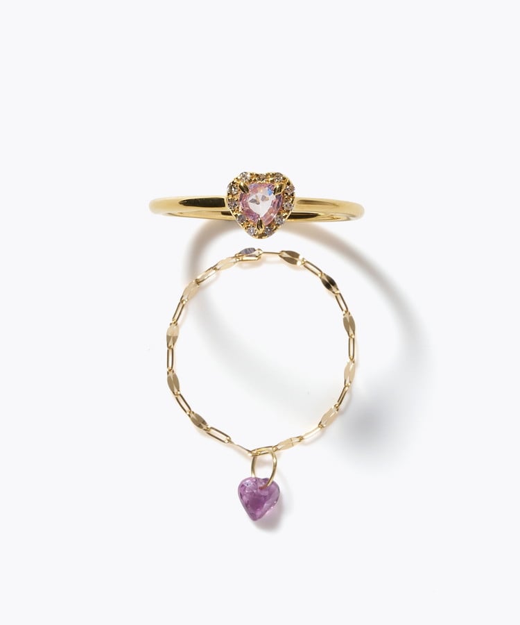 [elafonisi] 【2026 Winter Limited】 One of a kind K18 chain + multi sapphire pave diamond ring
