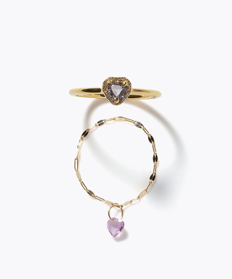 [elafonisi] 【2026 Winter Limited】 One of a kind K18 chain + multi sapphire pave diamond ring