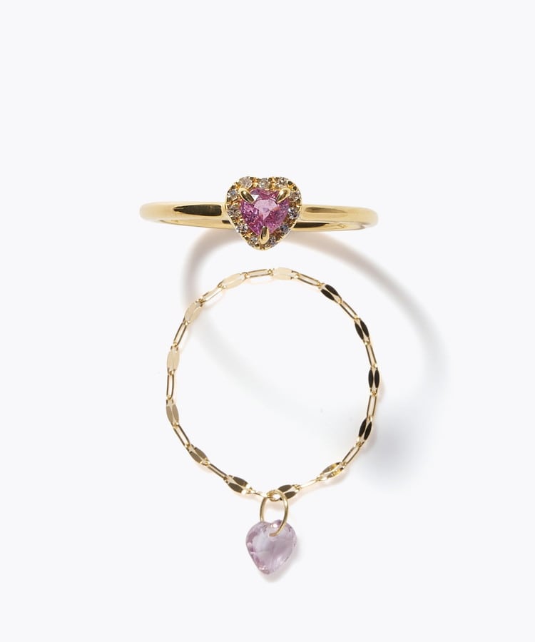 [elafonisi] 【2026 Winter Limited】 One of a kind K18 chain + multi sapphire pave diamond ring