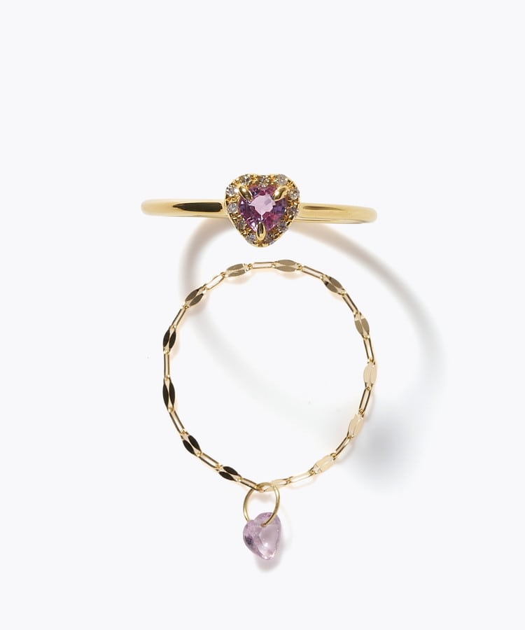 [elafonisi] 【2026 Winter Limited】 One of a kind K18 chain + multi sapphire pave diamond ring