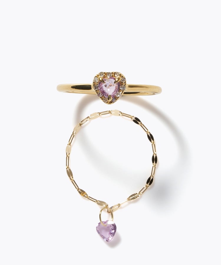 [elafonisi] 【2026 Winter Limited】 One of a kind K18 chain + multi sapphire pave diamond ring