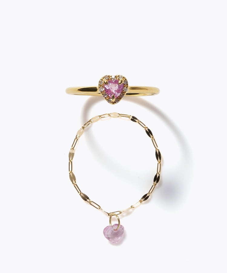 [elafonisi] 【2026 Winter Limited】 One of a kind K18 chain + multi sapphire pave diamond ring