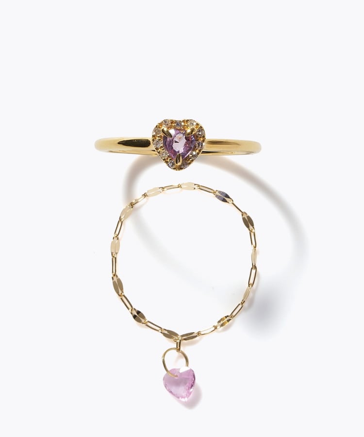 [elafonisi] 【2026 Winter Limited】 One of a kind K18 chain + multi sapphire pave diamond ring